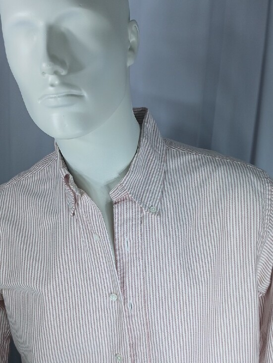 Brooks Brothers Other - Brooks Brothers mens heavy cotton Red and White Narrow Stripe Dress Shirt